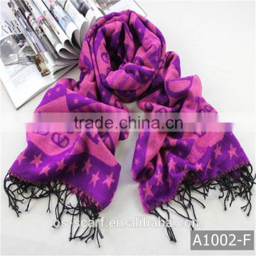 A1002-F custom design textured pashmina scarf shawl