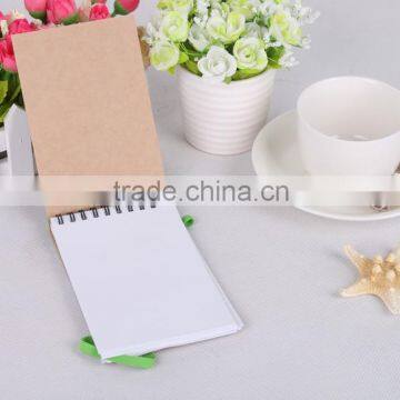 Printed style spiral notepad recycled paper notebook with pen customized