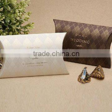 Art paper pillow wedding favour box with printing