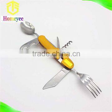 Detachable multifunction Aluminum Handle travel camping Cutlery set