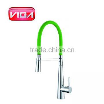 Chromed Body Single Lever Kitchen Sink Mixer With Black Silicone Hose