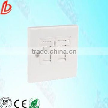 China manufacture 2 Port Network utp Faceplate 86x86mm, keystone wall plate RJ45 network 3M faceplate