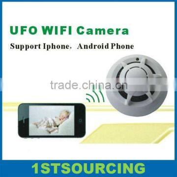 P2P Function UFO camera ip wifi smoke detector camera