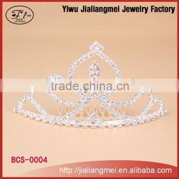 Fashion party hair jewelry wedding princess rhinestone tiara/princess crown for girl