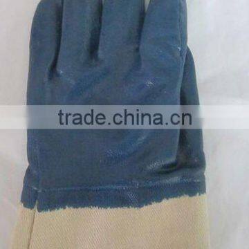 BLUE Finger coated,fully coated, labor Glove, Working gloves with safety cuff ,in CHINA factory