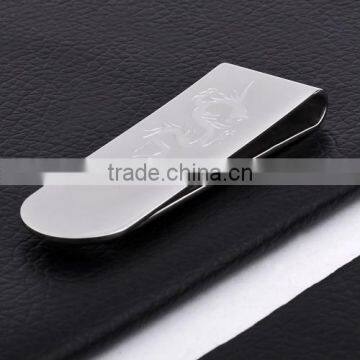 Flat Money Clip With Dragon Engraved(KM10012)