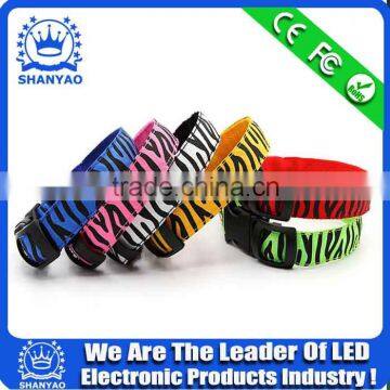 Wholesale LED Yellow Braided Nylon Choke Collar For Dog