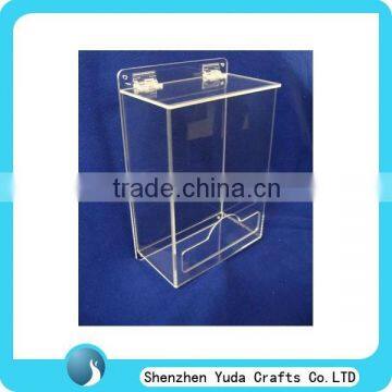 Big acrylic display for slatwall, wall-mounted comment display box, clear lucite suggestion case