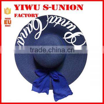 Wholesale Custom Printed Ladies Elegant Summer Beach Sombrero Big Brim Straw Hats photo-3