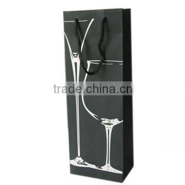 China wholesales black wine paper bag