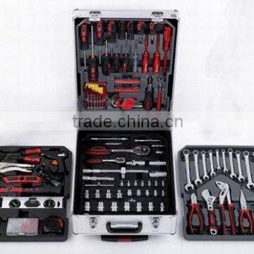 188pcs Trolley Aluminium Case Hand Tool Set, Metal Box Complete Hand Tool Kit Set