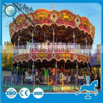 New design amusement kiddie ride double decker carousel for sale