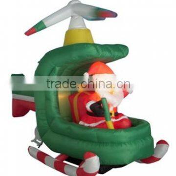 Inflatable Santa in Helicopter