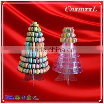 Wholesale alibaba 1-10 layers 237 macarons display tower macaron tower plastic box high quality Clear macaron stand packaging