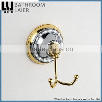 Fancy Decorative Zinc Alloy Chrome And Gold Finishing Bathroom Accessories Wall Mounted Robe Hook