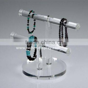 clear acrylic T-Bar Bracelet display stand with customized logo