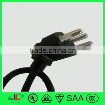 2016 New product UC INMETRO approved 3 pin Brazil 90 angled power extension plug