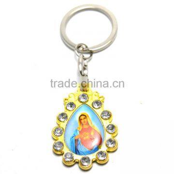 Key Chain Ring,catholism Key Chain With Rhinestone ,catholic Key Chain Rosary photo-2