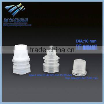 10mm flexible drinking plastic pouch nozzle with screw cap