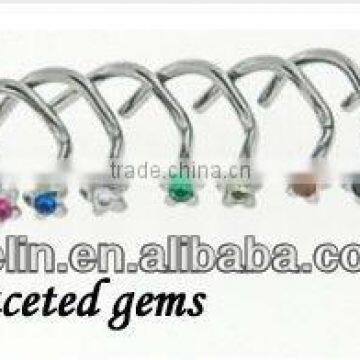 Titanium gemmed star nosescrew piercing titanium nose Body Jewelry