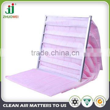 F7 Synthetic fibre pink medium efficiency pocket air filter