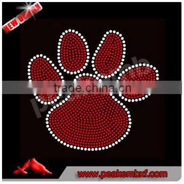 Wholesale Iron on Motif Rhinestone Hotfix Paw Print Rhinestone For Ts Dressing