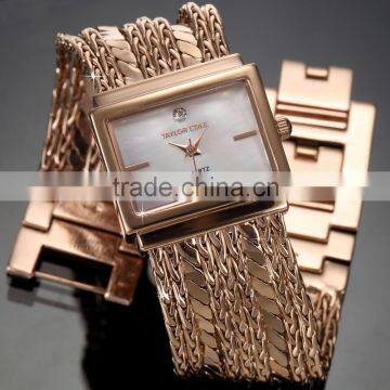 Elegant Rose Gold Brass Tassel Bracelet Quartz Lady Watch photo-4