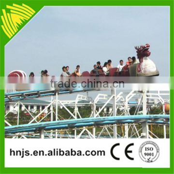 Electric dragon train rides roller coaster