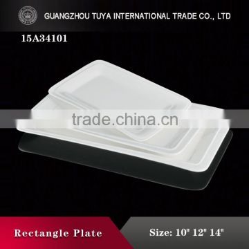 Beautiful rectangular white porcelain ceramic plates