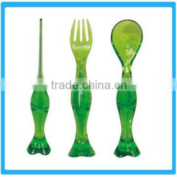 Disposable Kitchen Plastic Cutlery Gdgets,3-Pieces Spoon Fork And Knife Set