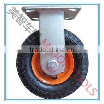 6 inch pneumatic rubber caster wheel with welding steel frame