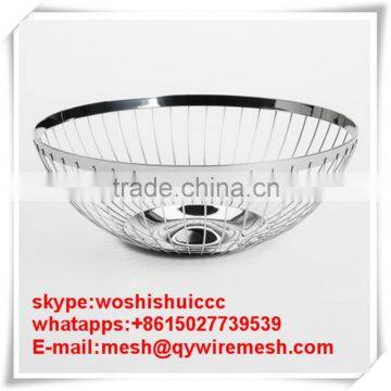 Fruit Bowl Holder Metal Chrome Grid Basket F0094