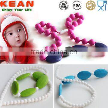 Silicone Teething Jewelry Use Color Colors for You Choice Necklaces Silicone Bead Teething photo-2