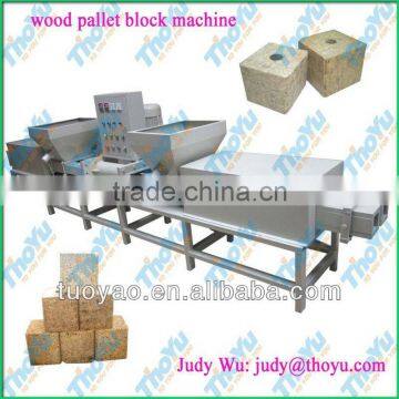 Hot pressing wood pallet block making machine