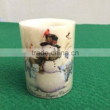 Flameless Led Candles Christmas Printing Led Pillar Real Wax Candles Christmas Led Candles photo-4