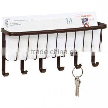 Wall mounted multifunction single-tier key holder organizer