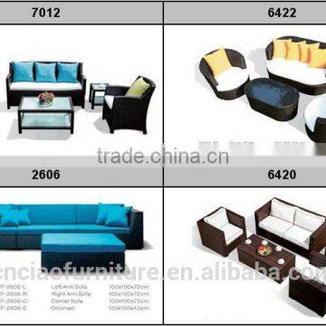 Мебельный набор из алюминиевых и полиэтиленовых плетеных лавсановых диванов для открытых площадей и садовых зон photo-3