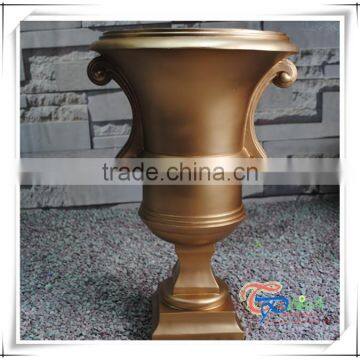 Golden Luxury Flower Pot Fiberglass Urn