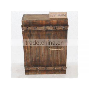 Distressed Wooden Small Cabinet Cheap Wooden Cabinet Fire Burned Cabinet