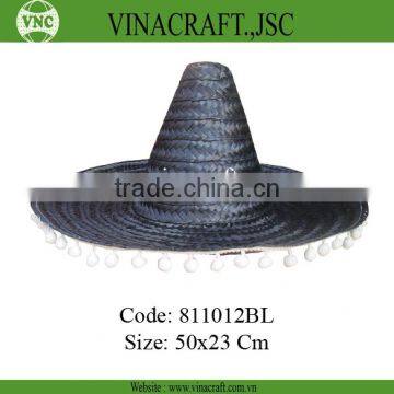Bamboo sombrero mexican hat with wide brim