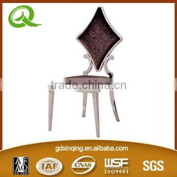 Home Furniture Crystal Button PU Leather Stainless Steel Dining Chairs photo-4