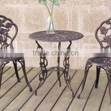 All-wheather Bistro Outdoor Table Set Rose Floral Patio Garden Furniture photo-2