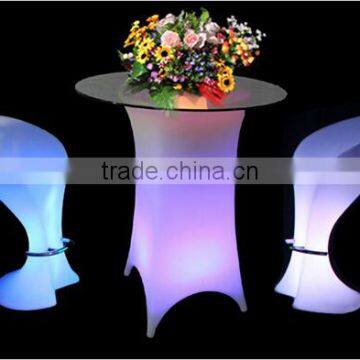 Luminous outdoor table set led colour changing lights bar furniture