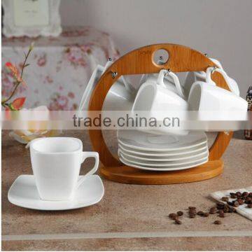 Tea set popular hotel square espresso ceramic coffee cup and saucer