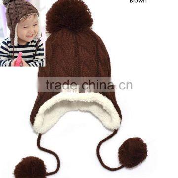 Baby Hat Warm Winter Cap For Baby Boy Girl Children's Crochet Earflap Hats Caps photo-4