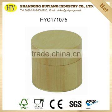 round shape small natural unfinished pine wood gift packaging box