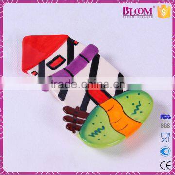 Hand Painting Tower Design Ceramic Bathroom Accessory Set photo-6