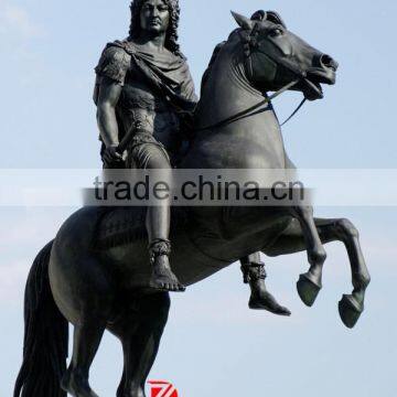 famous man riding cast bronze horse statues