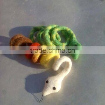 2017 Best Handmade 100% Wool Ball Rat Mice Mouse Pet Cat Toy in Stock photo-2