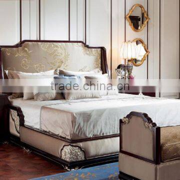 BISINI New Classic Fabric Pattern Bed With Carving photo-2